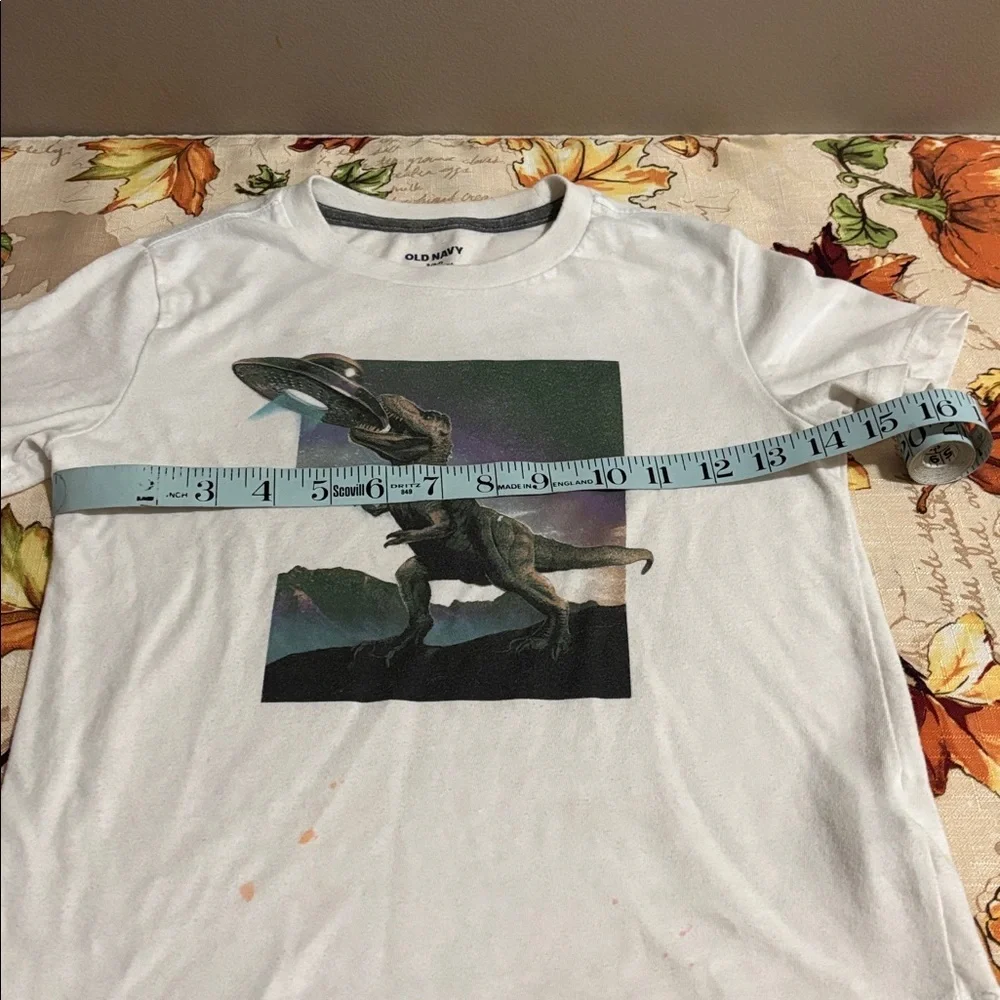 Old Navy White T-Shirt with Dinosaur Graphic